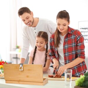 Knife Storage Box with Lock - Derkerry Kitchen Lockable Bamboo Knife Organizer - Knives Not Included