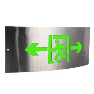 hardwired emergency exit sign, emergency exit indicator with battery backup and intelligent fault self-test function, ip34 protection class and bright lighting, for hotel hospital supermarket