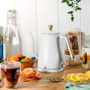 1-Liter Electric Gooseneck Kettle 1200 W, White Icing by Drew Barrymore