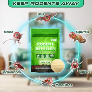 TERMX Mothballs for Rodents 12Pack Moth Balls for Outdoor use Peppermint Oil for Mice Best Mouse Repellent Pouches Mice Repellent Indoor Rat Repellent for House Basement Attic Office Garage RV etc