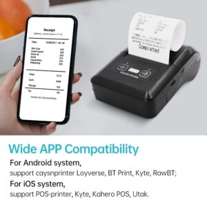 Portable Mini 58mm Thermal Printer 2 inch Wireless BT+USB Receipt Bill Ticket Printer with 57mm Print Paper Compatible with iOS Android Windows for Restaurant Sales Retail Small Business