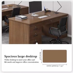 SUZEPER Wood Computer Desk with 3 Drawers,Modern Home Office Desk with Storage,Contemporary Executive Desk with Locking Drawer,Wood Writing Desk,pc Table Workstation(140x60x74.2cm(55x24x29inch), B)