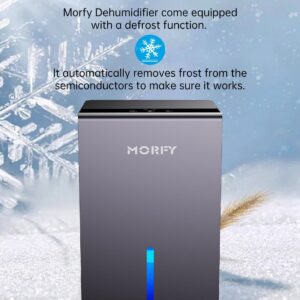 Dehumidifier, MORFY 52OZ Small Dehumidifier for Bedroom Bathroom RV with Auto Shut Off, Portable Quiet Dehumidifiers for Room Home Closet Laundry Room