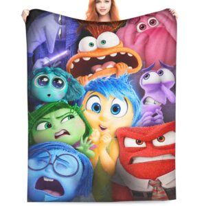 Inside Blankets Out Kids Boys Throws Blanket Soft Lightweight Plush Cozy Cartoon All Seasons Blanket Movie Gifts for Bed Sofa Emotion 40"x50"