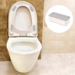 uxcell 6 Pcs Toilet Seat Bumper Kit, 20mm Thickness Bidet Bumpers Pads Rubber Square Seat Spacer Replacement with Strong Adhesive for Toilet Cover