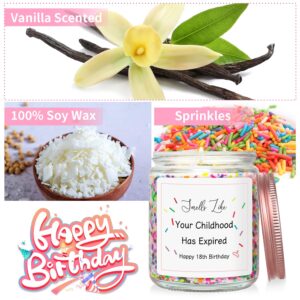 18th Birthday Candles, Happy 18th Birthday Gifts for Girls Boy Friend Turning 18 Year Old Girl Birthday Gifts for Sister Niece Granddaughter 18th Birthday Decorations for Girls, Vanilla Cake Scented