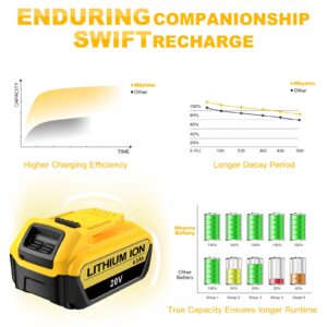 ZKpilse 2 Pack 20V 6.5Ah Batteries Replacement for 20V Max Battery Cordless Tools DCB180 DCB181 DCB200 DCB201 DCB203 DCB204 DCB205 DCB206 DCB207