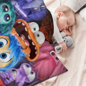 Inside Blankets Out Kids Boys Throws Blanket Soft Lightweight Plush Cozy Cartoon All Seasons Blanket Movie Gifts for Bed Sofa Emotion 40"x50"