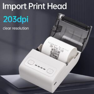 Portable Mini Thermal Printer 2 inch Wireless USB Receipt Bill Ticket Printer with 57mm Print Paper Roll Compatible with iOS Android Windows for Restaurant Sales Retail Stores