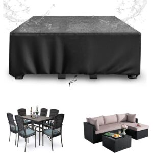 ieuuua large patio furniture cover/waterproof outdoor furniture cover,43x43x29in patio table and chair set cover outside rectangular heavy duty weatherproof