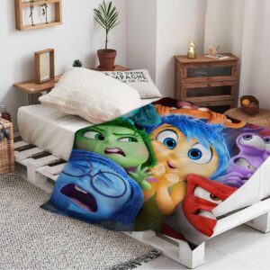 Inside Blankets Out Kids Boys Throws Blanket Soft Lightweight Plush Cozy Cartoon All Seasons Blanket Movie Gifts for Bed Sofa Emotion 40"x50"