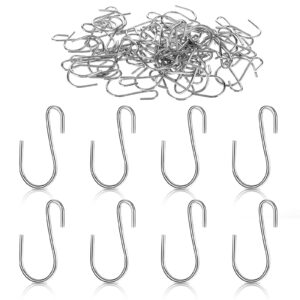 jiyin 60pcs mini s hooks, 1 inch small s hooks for hanging small metal hooks mini s hooks silver, s shaped mini hooks for diy crafts jewellery hanging key chain and name plate(silver)