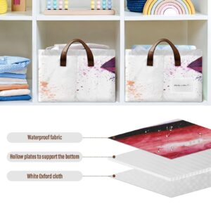 Exnundod Watercolor Red Lips Storage Bins Unique Attractive Funny Stroage Basket with Metal Frames Collapsible Storage Bin with Handles Organizing Closet Blanket Toys, 1PC