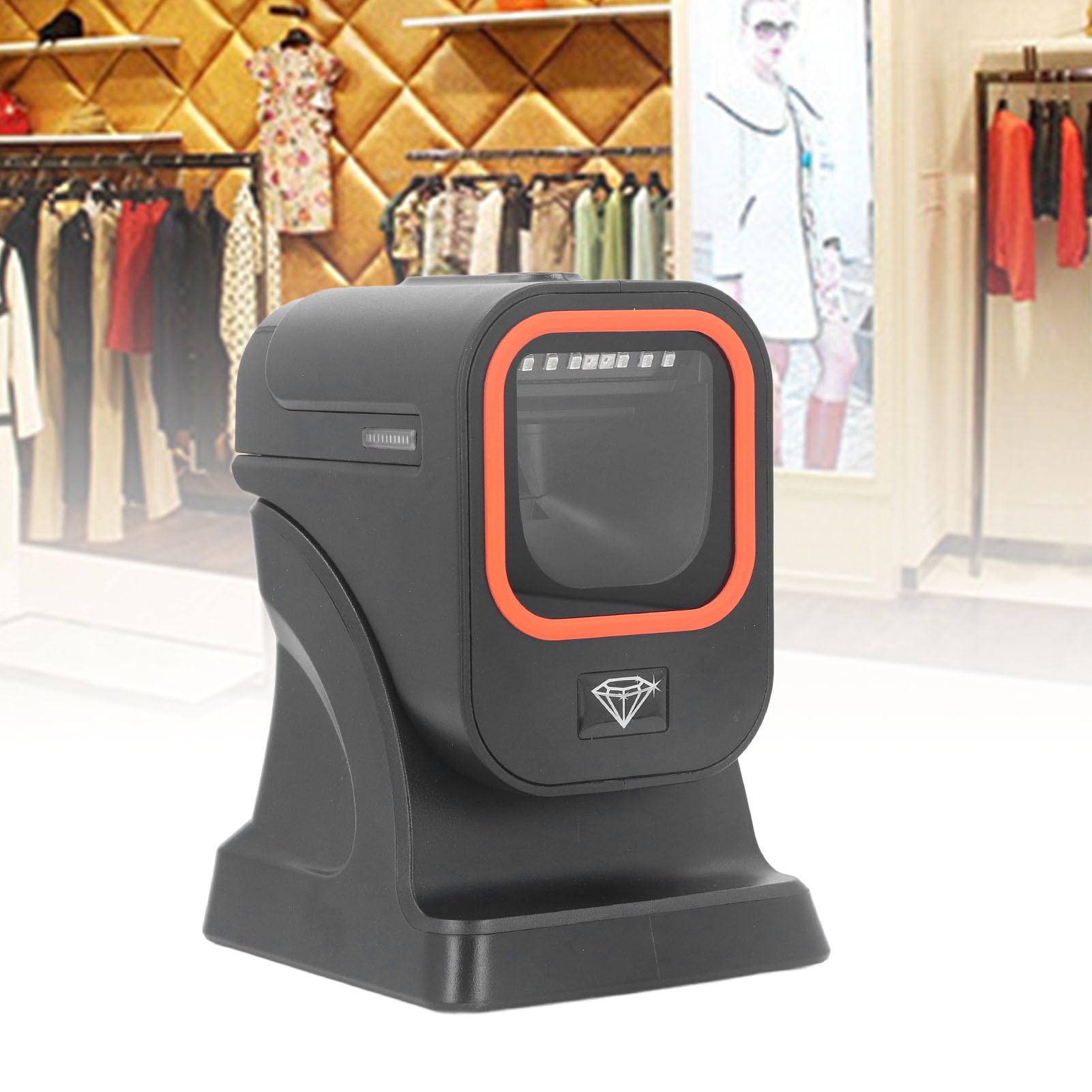 1D 2D Desktop Barcode Scanner, Automatic Sensing Omnidirectional Handsfree USB QR Barcode Reader, QR Barcode Scanner for Warehouse, Supermarket, Retail Store