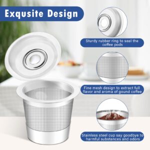 2 Pack Stainless Steel K Cup Reusable Coffee Pods Compatible with kuerig 1.0 Coffee Maker, K Cup Filters Refillable Coffee Pods Coffee Filters