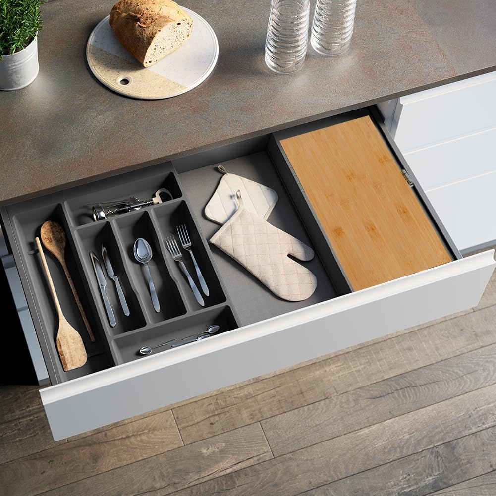 Knife Storage Box with Lock - Derkerry Kitchen Lockable Bamboo Knife Organizer - Knives Not Included