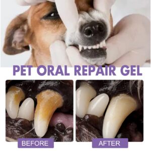 Pet Oral Repair Gel, Pet Oral Repair Gel for Dogs, Pet Oral Restoration Whitening Gel, Pet Teeth Whitening Pen, Pet Breath Freshener Gel for Dogs, Targets Tartars-Without Brushing (6PCS)