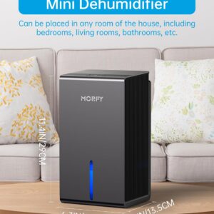 Dehumidifier, MORFY 52OZ Small Dehumidifier for Bedroom Bathroom RV with Auto Shut Off, Portable Quiet Dehumidifiers for Room Home Closet Laundry Room