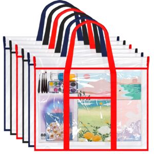 huhumy 6 pack large poster storage bag 29 x 31 inch art portfolio bag bulletin board holder pvc art portfolio case transparent art organizer portfolio folder chart container for teacher paper