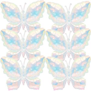 poen 6 pcs 40 inch butterfly balloons iridescent butterfly foil balloons holographic butterfly balloons decorations holographic balloons for birthday baby shower wedding butterfly themed party