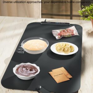 Electric Warming Tray, iTRUSOU Silicone Warming Mat for Food with 7 Temp-Settings, 1-8Hr Auto Shut-Off, Switchable Fahrenheit/Celsius, Upgrade Strap Keep Food Warm at Buffet, Party, Sabbath, Daily Use