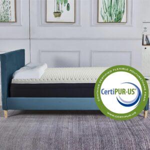 Greaton, 3-Inch Convoluted High Density Foam Mattress Topper, CertiPUR-US Certified for Superior Comfort and Support, King, White