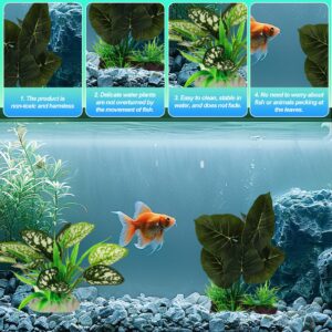 2 Pcs Reptile Tank Plants, Aquarium Fake Plants Reptile, Reptile Plants for Terrarium Decorations Supplies, Amphibian Reptile Fake Plants, Fake Plants for Reptiles, Plants for Reptile Terrarium