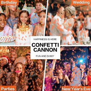 Confetti Cannons Orange 12Pack Party Popper Shooters 12 Inch Confftti Cannnons Launches 20-25ft Biodegradable Confftti Poppers forBirthday,Wedding,Graduation, New Years Eve Celebration