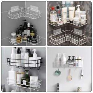 Qianyu 6 Pack Shower Caddy Adhesive Replacement Strips Strong Adhesive No Drilling Transparent Waterproof Wall Hooks for Soap Holder Kitchen Racks Bathroom Corner Shelves Storage