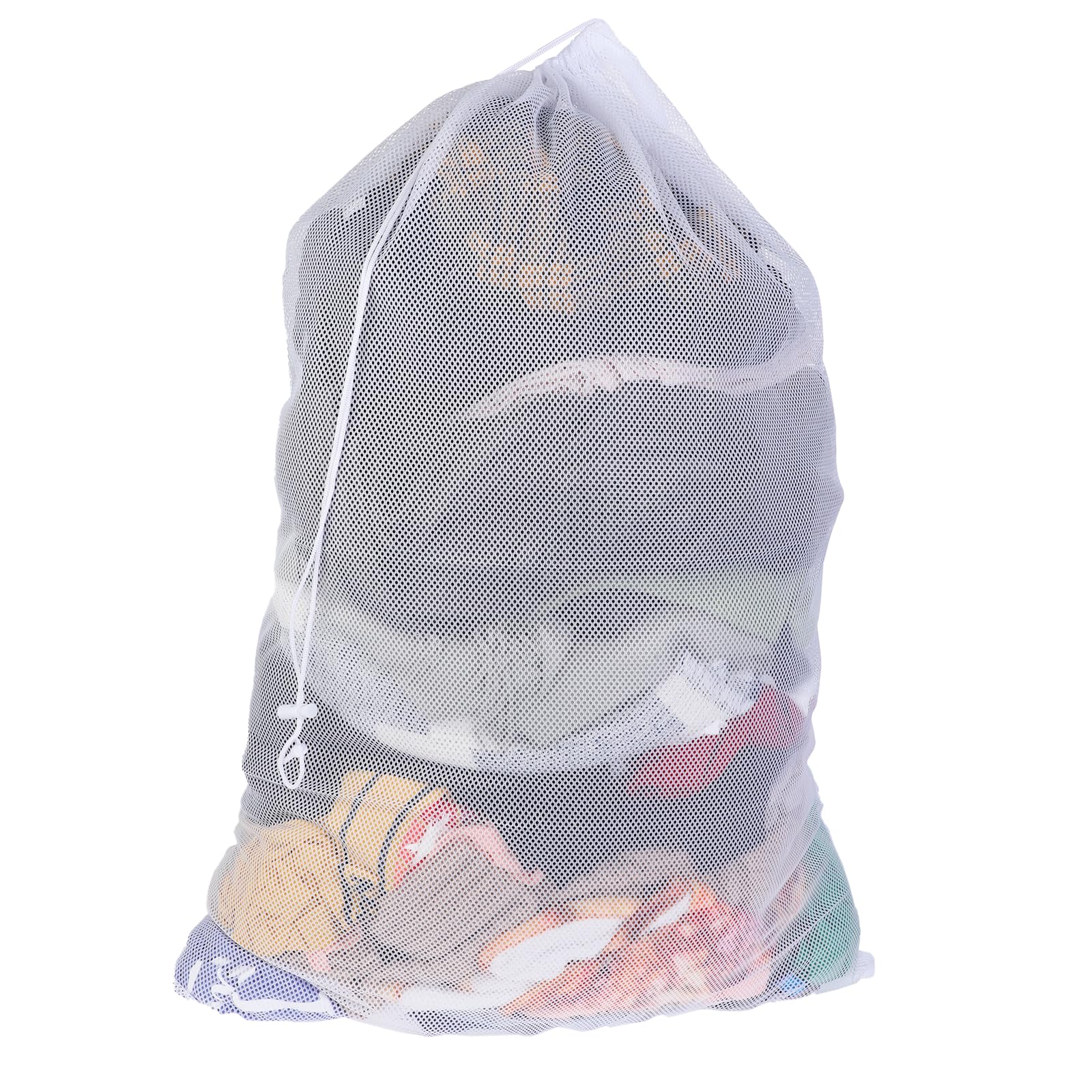 Heavy Duty Large Mesh Laundry Bag Handy Laundry Mesh Laundry Bag Durable Laundry Bag with Secure Drawstring Closure, 24" x 36", White