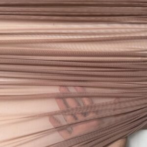 Power Mesh Fabric – 60 inch Width, Lightweight 4-Way Stretch Blend of Synthetic Fibers and Spandex, Perfect for Bra, Control-Topped Pantyhose, and Swimwear Linings (Mocha)