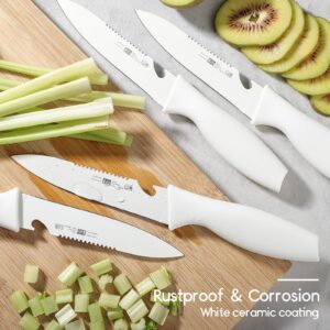 Plys Paring Knife - 4.5 inch Paring Knives Set of 4 Small Kitchen Knife, Sharp Fruit Paring Knife and Coring, Bottle Opener Design German Stainless Steel Ergonomic Handle