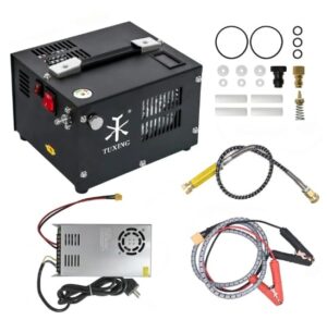 pcp air compressor 4500psi 30mpa powered by car 12v dc or home 110v ac 500w/converter paintball/scuba tank compressor pump