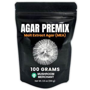 malt extract agar (mea) premix (100 grams) | mea premix makes 100 agar plates | agar premix for mushroom mycelium | make agar petri dishes for mycology