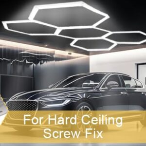 Brivulgent Hexagon LED Lights 5 Grid Garage Car Detailing - Hexagon Ceiling Lights Total Gym, Barber Shop, Workspace - Flicker-Free LED Hex Lights with Wider Coverage