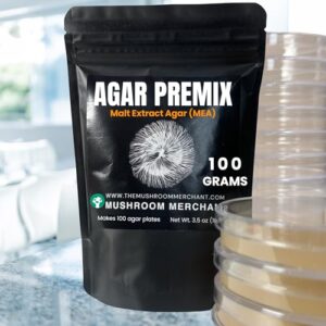 Malt Extract Agar (MEA) Premix (100 Grams) | MEA Premix Makes 100 Agar Plates | Agar Premix for Mushroom Mycelium | Make Agar Petri Dishes for Mycology