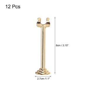 MECCANIXITY 12Pcs Table Number Holder 3.15 Inch Place Card Holder Picture Holders Gold Table Sign Holders for Wedding Anniversary Birthday Party