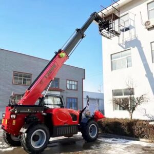 Double Telescopic Forklift Boom Loader for Container Bundle Stone Glass slabs Loading and unloading Handler from 14m Lifting