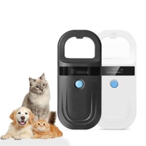 Pet Microchip Scanner, ISO11784/85/FDX-B/EMID Animal Handheld Reader,134.2kHz Pet ID Scanner Rechargeable Animal Chip Registration, for Dog/Pet/Cat/Pig/Animal. (Black)