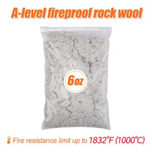 6oz Gas Fireplace Embers - Rock Wool Glowing Embers for Indoor Gas Fireplace Logs High-Temperature Resistance Realistic Fake Flames