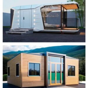 Customization Tiny Modular Prefabricated House 20Ft 40Ft Extendable Light Steel House Vacation Room With Bathroom,Terrace & Stairs