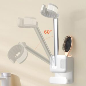 Hair Dryer Holder - Waterproof Hair Drying Organizer | Adjustable Hair Dryer Storage Rack | Drill- Hair Dryer Holder Wall Mount | Hands- Holder Stand | Hair Drying Organizer for Home, Bathroom