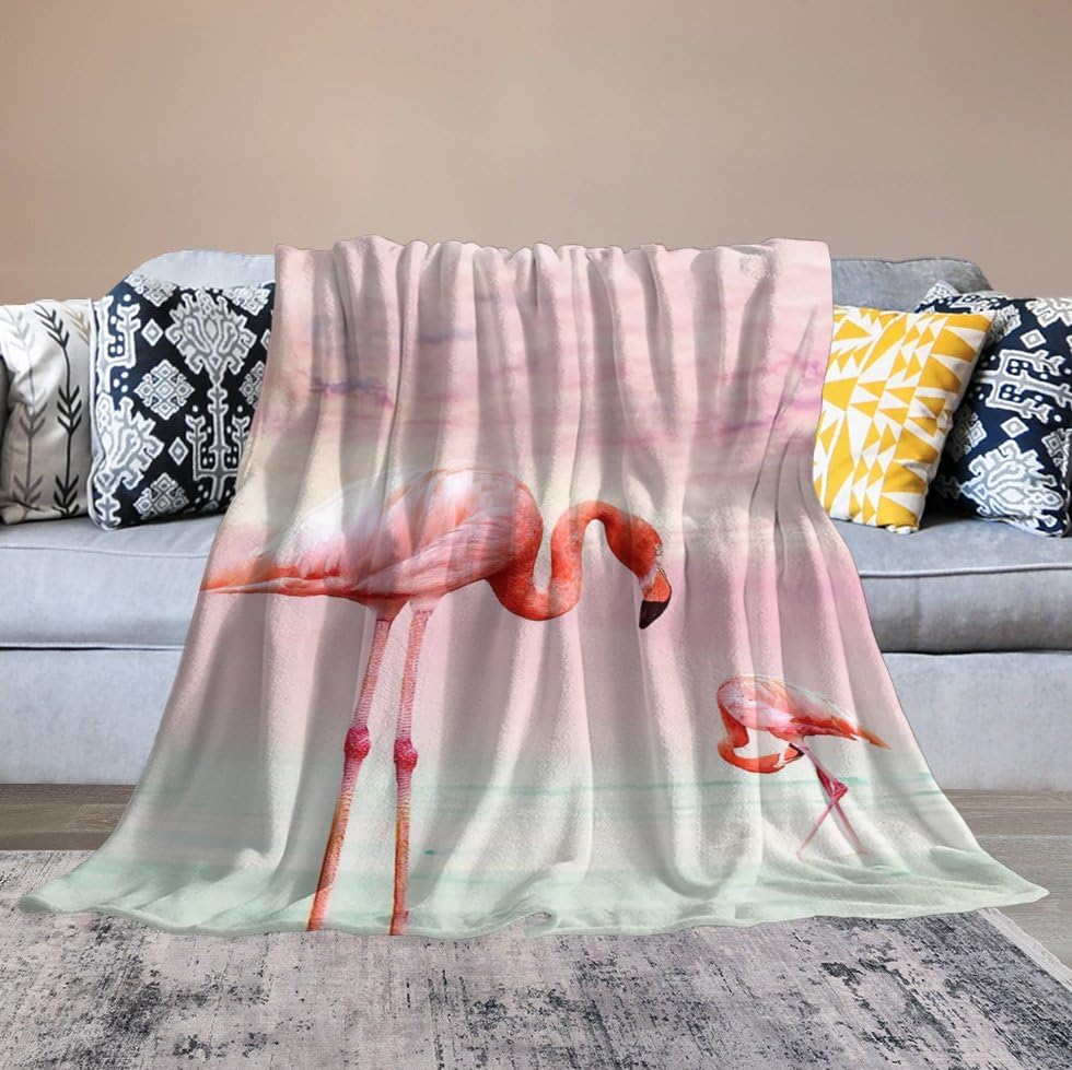 Flamingo Blanket Flamingo Gifts for Girls Boys Woman Kids Flamingo Lover Throw Blankets Soft Blanket Warm Fleece Flannel Plush Blankets for Bed Sofa Couch 40"x50"