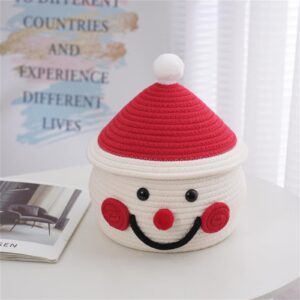 Woven Basket with Lid, Cute Cartoon Animal Shaped Basket with Lid, Basket with Lid Decorative Storage, Christmas Decorative Woven Storage Basket with Lid for Snacks and Toys-Tree