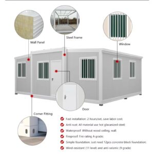 Movable Folding Expansion House Building 2 Bedroom Portable Modular House China Shipping 20ft 40ft Expandable Folding House