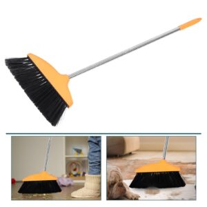 Cabilock Long Handled Broom, Stainless Steel Broom Brush Angle Head Floor Brooms Heavy Duty Indoor Commercial Broom Sweeper Floor Cleaning Tool for Garage Lobby