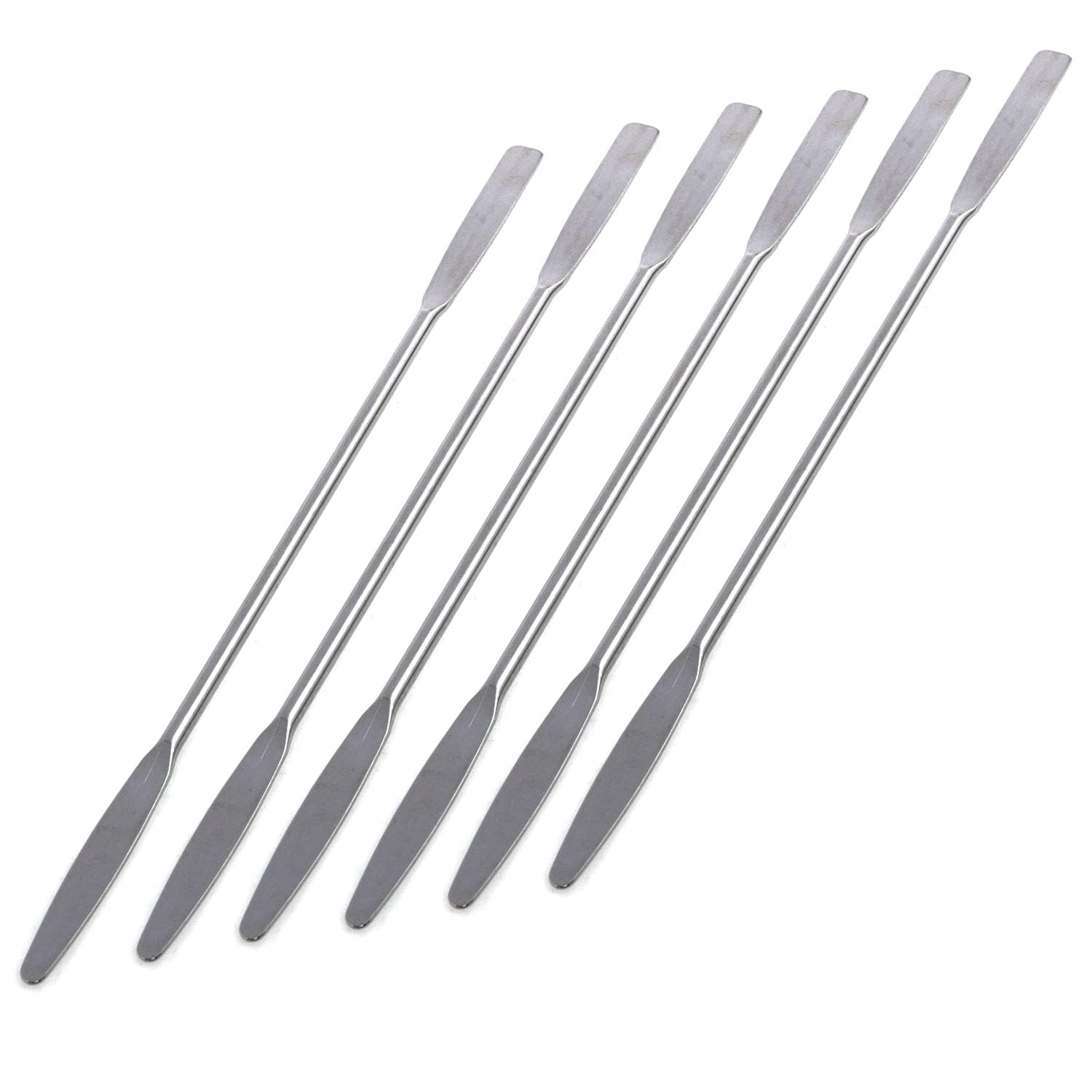 yukata Stainless Steel Spatula Lab Spatula Mini Metal Spatula Mini Spatula Art Spatula Conical Arrow End Flat End 6pcs