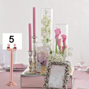 MECCANIXITY 12Pcs Table Number Holder 3.15 Inch Place Card Holder Picture Holders Gold Table Sign Holders for Wedding Anniversary Birthday Party