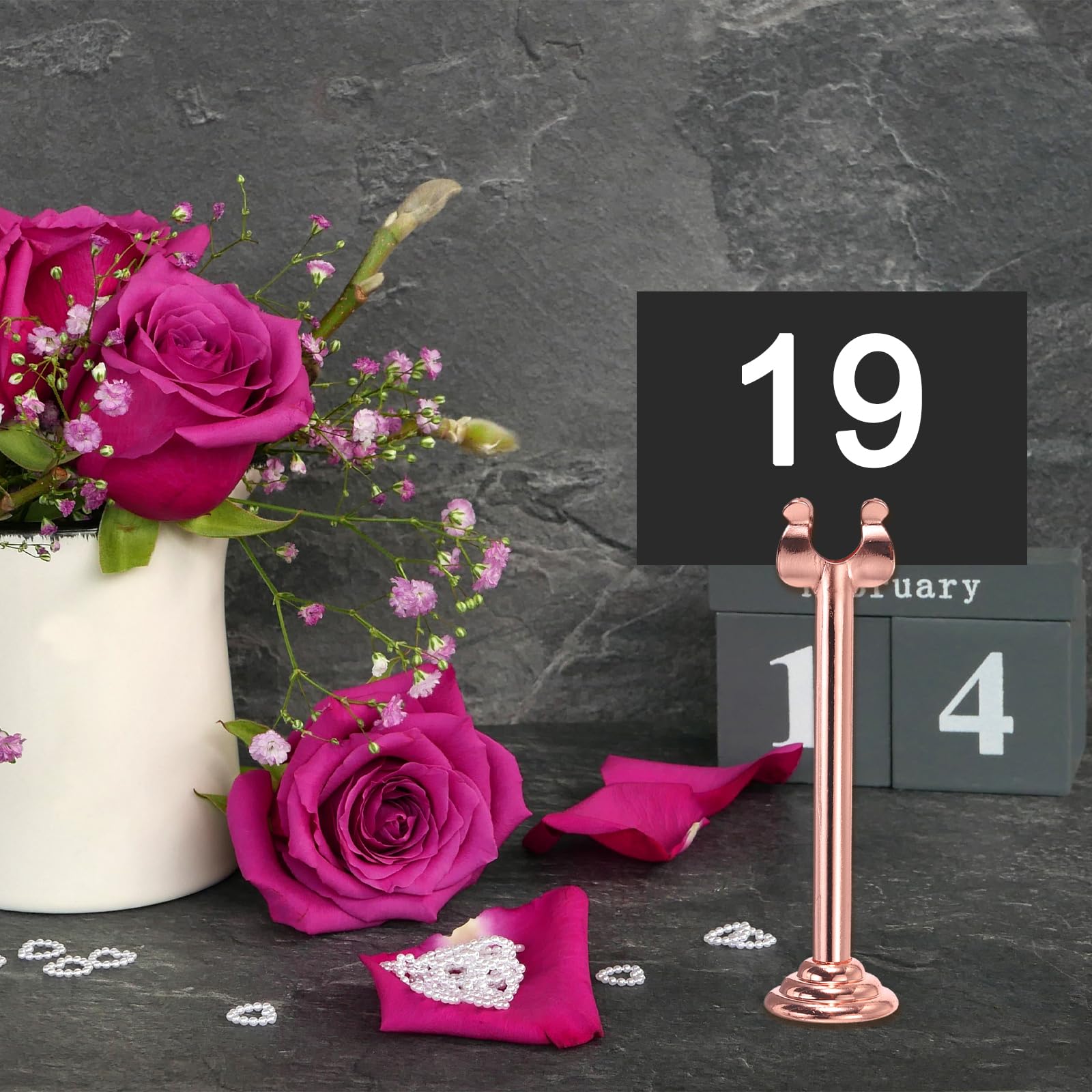 MECCANIXITY 12Pcs Table Number Holder 3.15 Inch Place Card Holder Picture Holders Gold Table Sign Holders for Wedding Anniversary Birthday Party