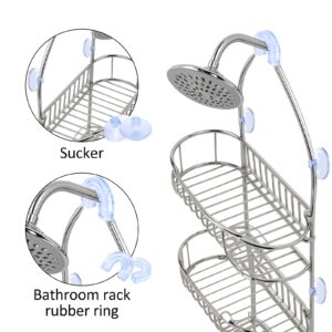 PEOVLVN 6 Pieces Suction Cups for Shower Caddy, Shower Caddy Connectors Suction Cup Hooks with 3 Pieces Rubber Rings Shower Hooks for Inside Shower Bathroom Decor and Replacement